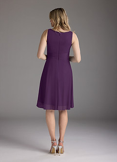 Azazie Sunny Kleider für die Brautmutter A-Linie Plissee Gittergewebe Kleid Traube image6