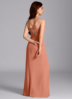 Azazie Mero Junior Vestido de Mai Tai de Gasa de Corte Sirena con Plisado image7