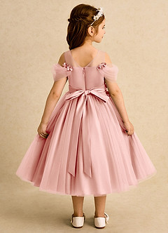 Azazie Juni Robe Demoiselle D'honneur Fillette Robe Princesse en Tulle Plissée Rosette image2