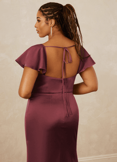 Christian Siriano Bridal for Azazie 1005 Brautjungfernkleider Etui Herzausschnitt Stretch-Satin Kleid Merlot image16
