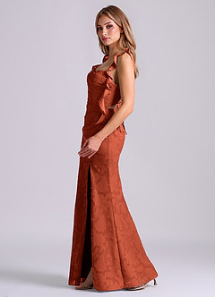 Azazie Jessamine Final Sale Auburn Mermaid Corset Floral Burnout Dress image5