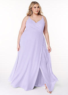 Azazie Lennon Brautjungfernkleider A-Linie Spitze Chiffon Kleid Flieder image9