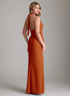 Azazie Valerie Bridesmaid Dresses Paprika Mermaid Pleated Chiffon Dress image2