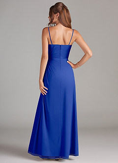 Azazie Aliani Bridesmaid Dresses Royal Blue Sheath Strapless Chiffon Convertible Dress image3