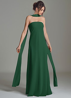 Azazie Ilana Bridesmaid Dresses Dark Green A-Line Strapless Chiffon Dress image1