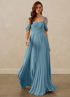Christian Siriano Bridal for Azazie 1013 Bridesmaid Dresses Moody Blue A-Line Off the Shoulder Chiffon Dress image9