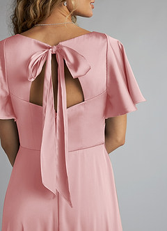 Azazie Kimber Brudtärnklänningar Klä av A-Linje i Stretch Satin Rynkad Puderrosa image11