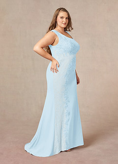 Azazie Juliane Mother of the Bride Dresses Sky Blue Mermaid Sequins Lace Dress image9