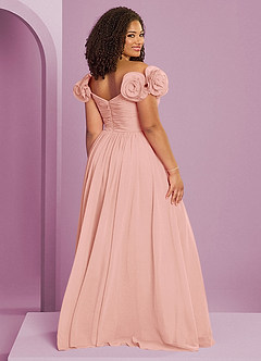 Barbie ♥ Azazie Bridesmaid Dresses Rosette A-Line Off the Shoulder Chiffon Convertible Dress image19