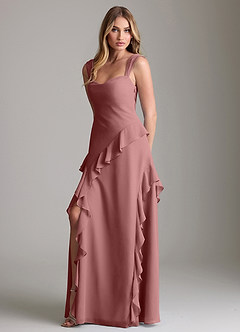 Azazie Sloane Bridesmaid Dresses Desert Rose A-Line Sweetheart Neckline Chiffon Dress image1