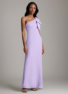 Azazie Yuanna Bridesmaid Dresses Lilac Mermaid One Shoulder Chiffon Dress image4