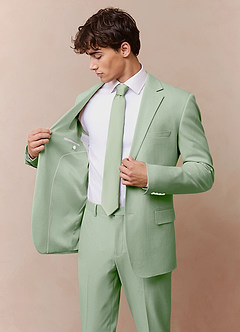 front James Dusty Sage Structured Stretch Suit Jacket