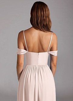Azazie Calianna Brudtärnklänningar Klä av A-Linje i Stretch Satin Av axeln Rodnande Rosa Konvertibel image5