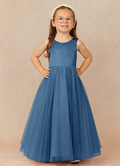 Azazie Muni Flower Girl Dresses Twilight A-Line Bow Tulle Dress image2