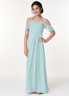Azazie Dakota Junior Mist A-Line Off the Shoulder Chiffon Dress image5