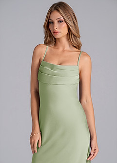 Azazie Seema Bridesmaid Dresses Dusty Sage Mermaid Corset Stretch Satin Dress image2