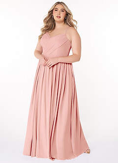 Azazie Cora Bridesmaid Dresses Rosette A-Line Pleated Chiffon Dress image8