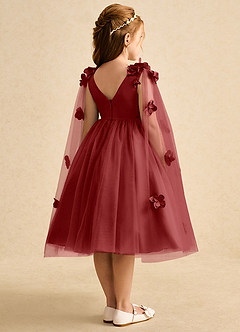 Azazie Staria Robe Demoiselle D'honneur Fillette Robe Princesse en Tulle Rayé Rouille image9
