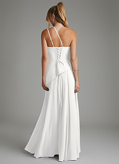 Azazie Holly Bridesmaid Dresses White A-Line Corset Chiffon Dress image2