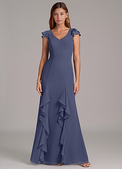 Azazie Nessa Bridesmaid Dresses Stormy A-Line Chiffon Dress image3
