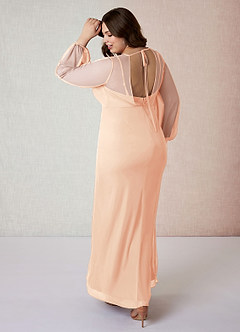 Azazie Denali Final Sale Agave Sheath Bow Mesh Dress image10