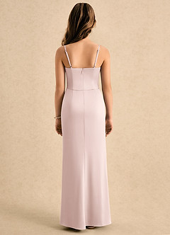Azazie Bowie Girls Formal Flower Girl Klänningar Klänning Sjöjungfru i Stretch Satin Plisserad image6