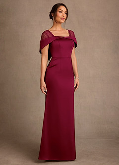 Azazie Henrieta Suknie dla Matki Panny Młodej Osłona Koronka Satyna elastyczna Długość podłogi Sukienka image3