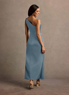 Dylan Powder Blue One-Shoulder Stretch Satin Side-Slit Gown image6