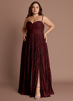 Akiko Wine Pleated Maxi Dress image8