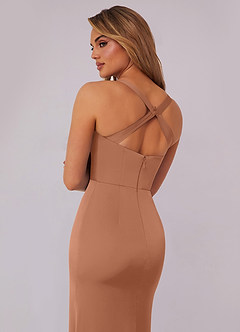 Barbie ♥ Azazie Bridesmaid Dresses Bronzer Mermaid Pleated Stretch Satin Dress image3