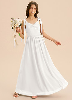 Azazie Izzy Junior Klä av A-Line i Chiffong Plisserad image4