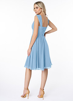Azazie Angie Bridesmaid Dresses Powder Blue A-Line Corset Chiffon Dress image5