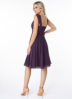 Azazie Angie Bridesmaid Dresses Plum A-Line Corset Chiffon Dress image5