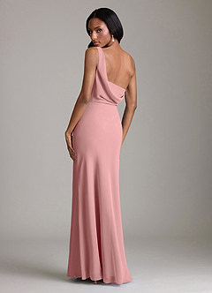 Azazie Madelyn Bridesmaid Dresses Dusty Rose Mermaid One Shoulder Chiffon Convertible Dress image10