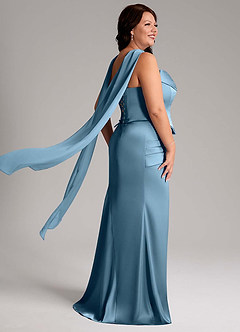 Azazie Sorrel Bridesmaid Dresses Steel Blue Mermaid Strapless Stretch Satin Convertible Dress image2