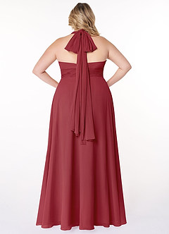 Azazie Fifi Bridesmaid Dresses Pomegranate A-Line Strapless Chiffon Convertible Dress image13