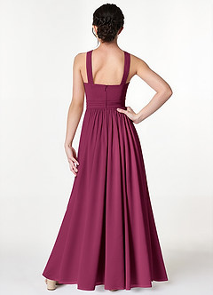 Azazie Jiya Junior Mulberry A-Line Pleated Mesh Dress image2