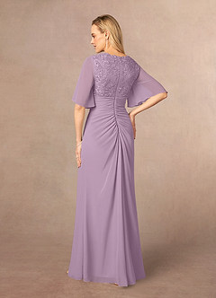 Azazie Carson Kleider für die Brautmutter A-Linie V-Hals Spitze Chiffon Kleid Blauregen image3