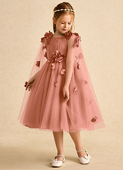 Azazie Staria vestidos de niña de las flores Vestido de Mai Tai de Tul de Princesa con Volante image5