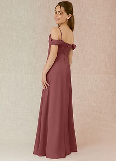 Azazie Kaitlynn Junior A-Linie Schulterfrei Chiffon Kleid Amethyst image5