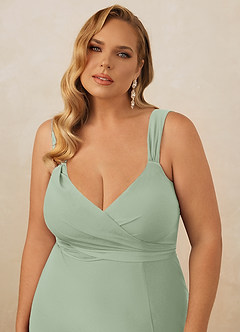 Christian Siriano Bridal for Azazie 1010 Final Sale Agave Mermaid Bow Luxe Knit Dress image12