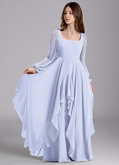 Azazie Clara Junior Abito A-Line in Chiffon Blusa Lavanda image1