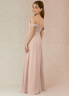 Azazie Kaitlynn Junior English Rose A-Line Off the Shoulder Chiffon Dress image5