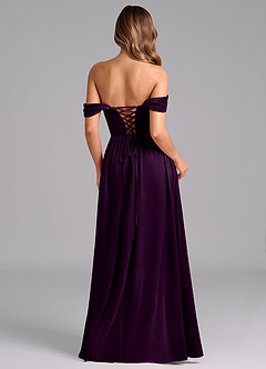 Azazie Hattie Robes de demoiselle d'honneur Robe Trapèze en velours Rayé Grain De Raisin image6