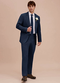 front Ethan Dark Navy Refined Weave Suit