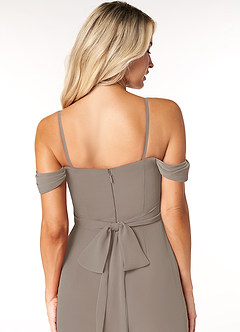 Azazie Joretta Bridesmaid Dresses Taupe A-Line Sweetheart Neckline Chiffon Convertible Dress image3