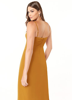 Azazie Justina Final Sale Butterscotch A-Line Sweetheart Neckline Chiffon Dress image6