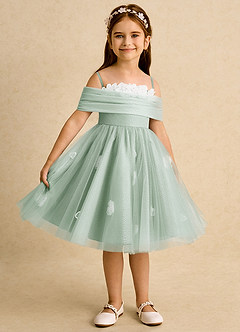Azazie May Flower Girl Klänningar Klänning Balklänning i Tyll Plisserad image6