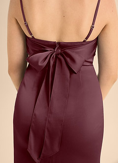 Azazie Mai Junior A-Linie Herzausschnitt Stretch-Satin Kleid Sangria image6