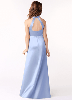 Azazie Laurel Junior Ice A-Line Stretch Satin Dress image3